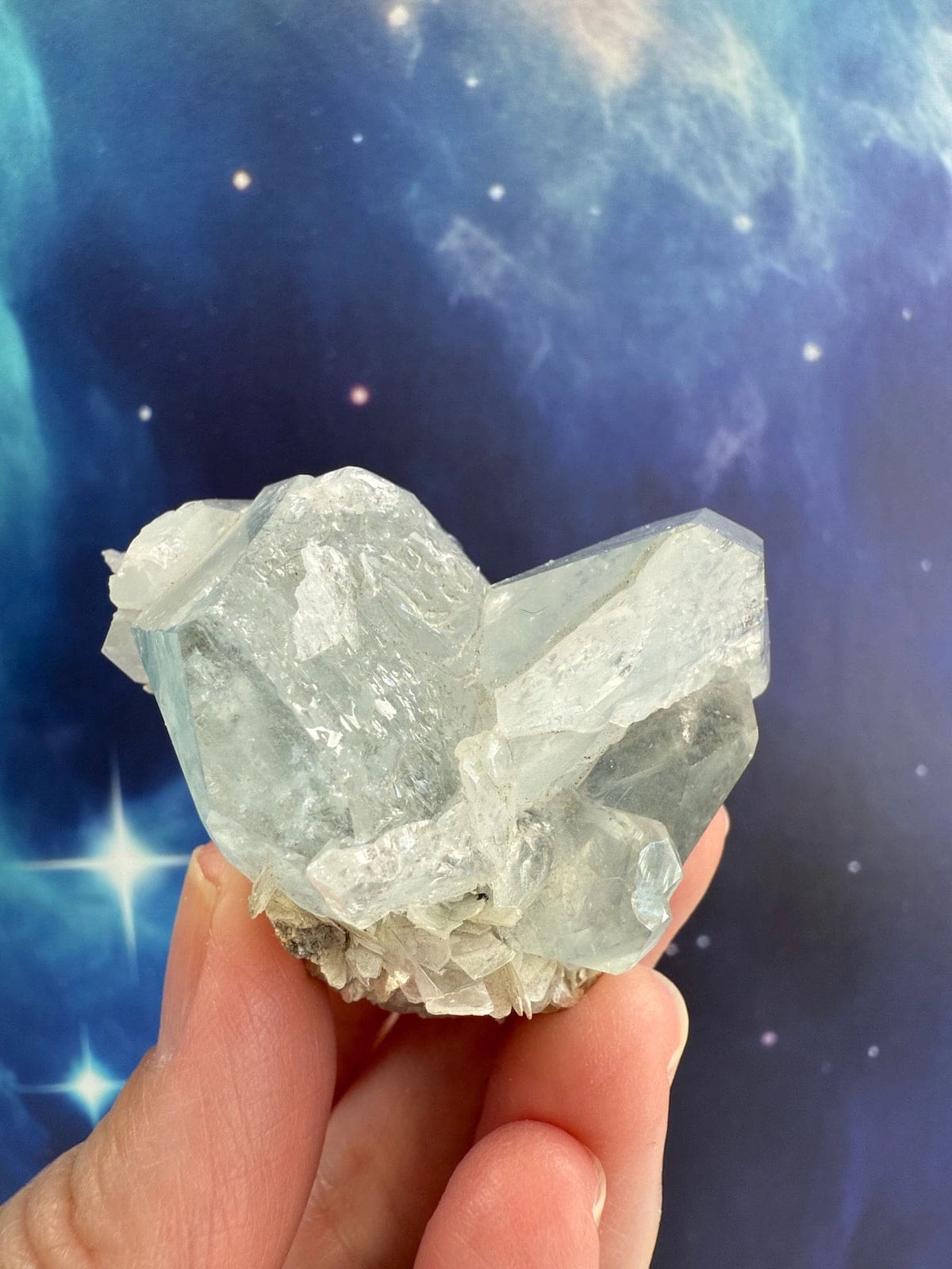 Aquamarine Cluster with Muscovite