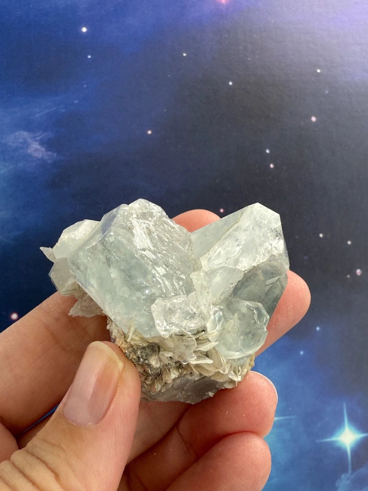 Aquamarine Cluster with Muscovite