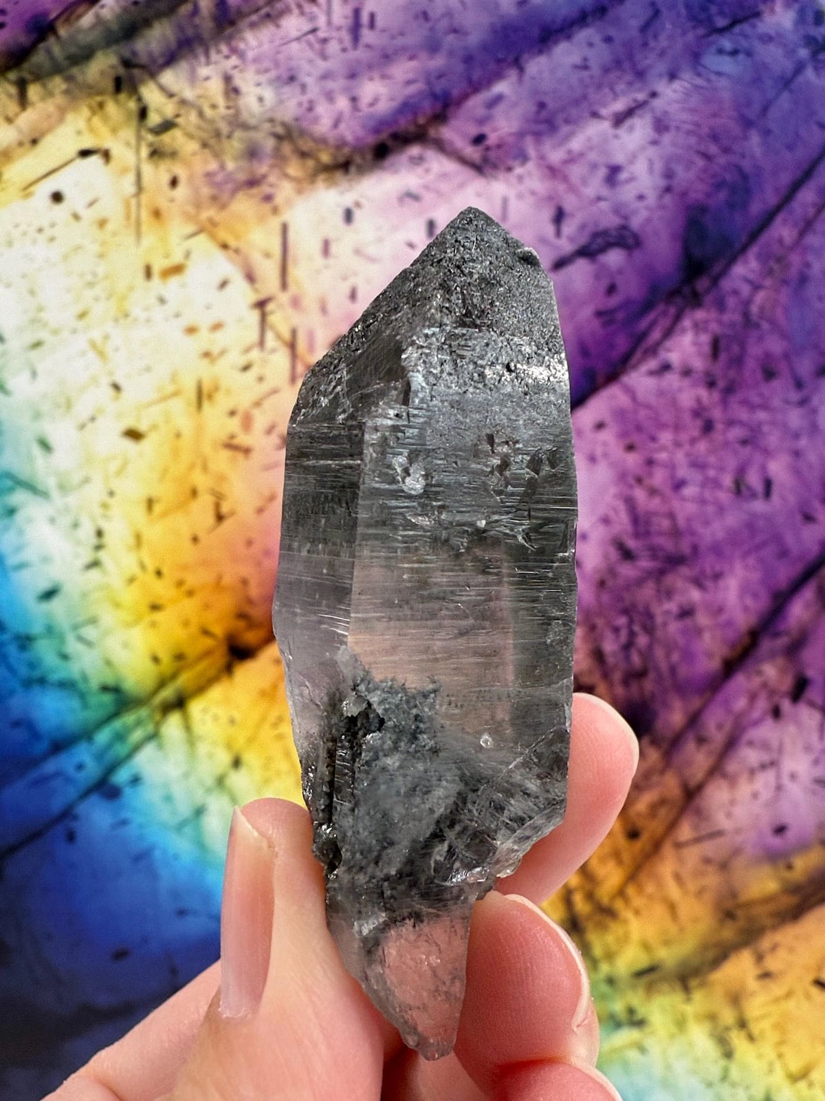 Black Tourmaline in Quartz Point