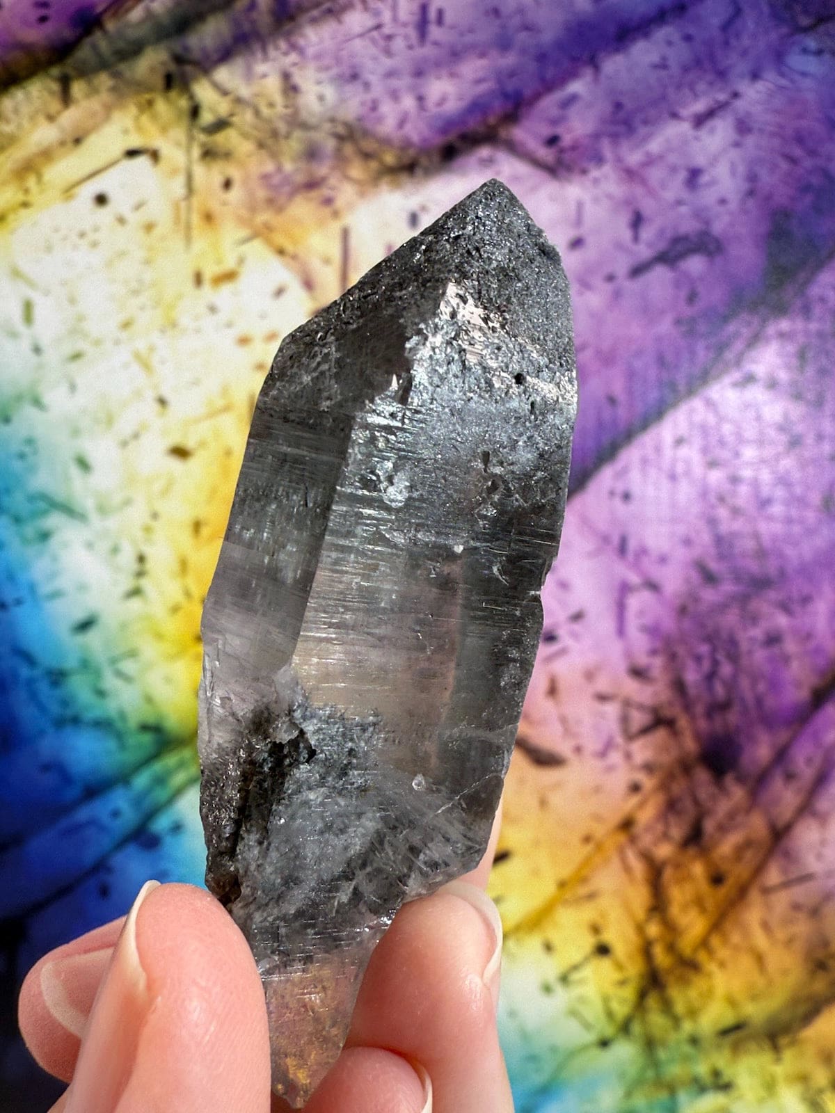 Black Tourmaline in Quartz Point
