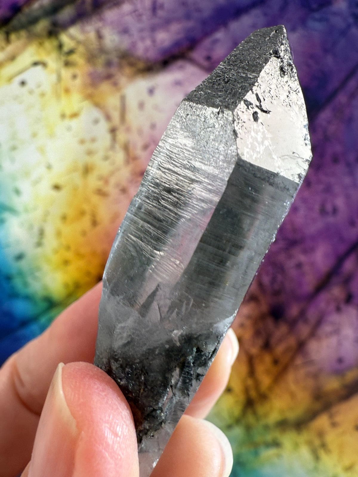 Black Tourmaline in Quartz Point