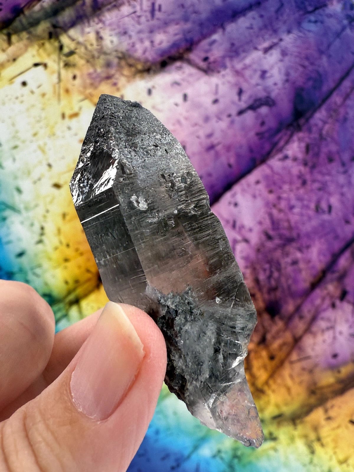 Black Tourmaline in Quartz Point