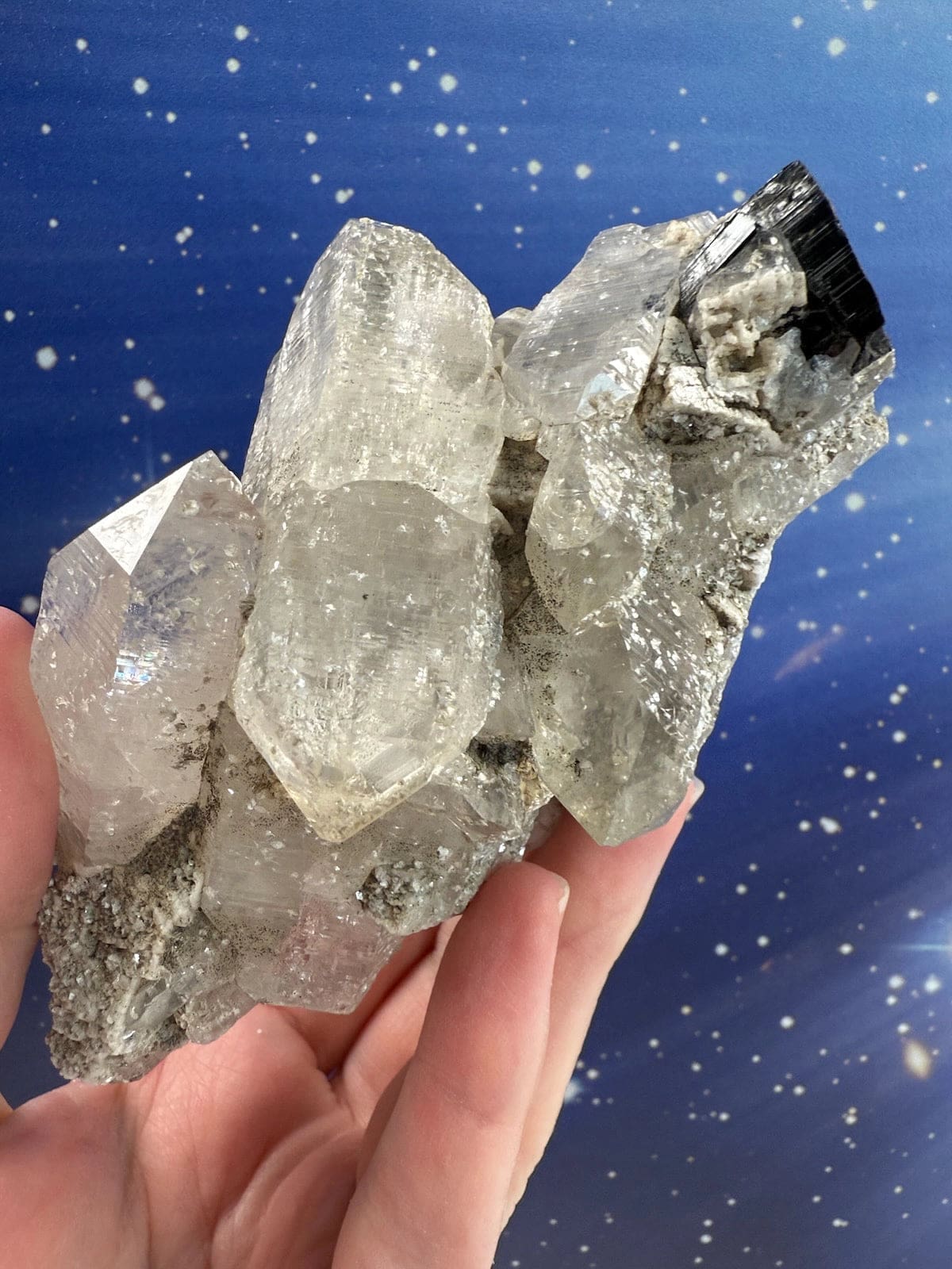 Clear Quartz with Black Tourmaline