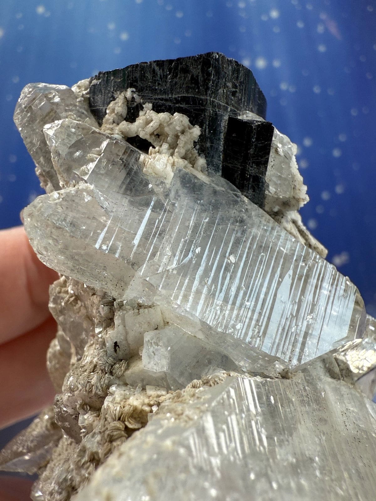 Clear Quartz with Black Tourmaline