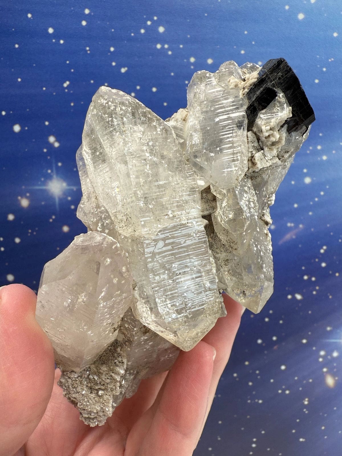 Clear Quartz with Black Tourmaline