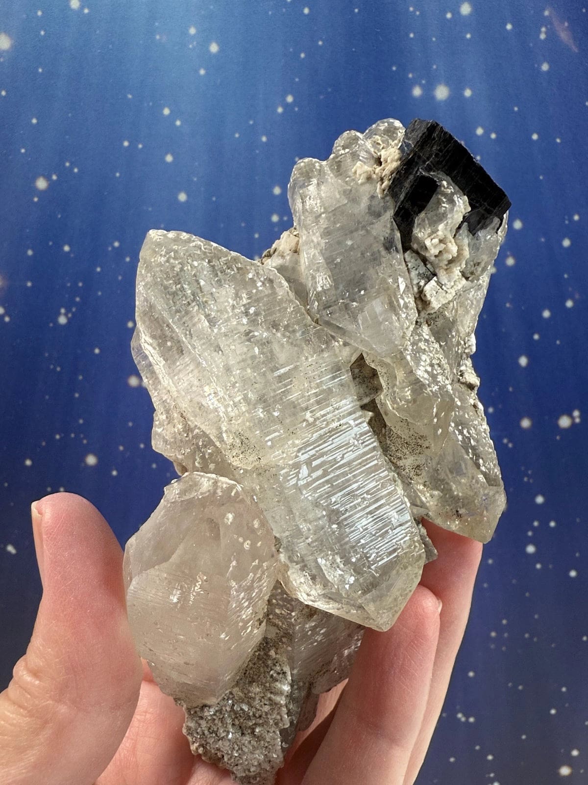 Clear Quartz with Black Tourmaline
