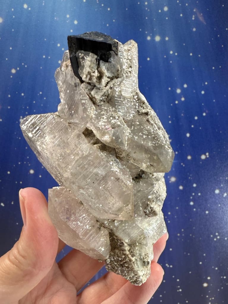 Clear Quartz with Black Tourmaline Centre