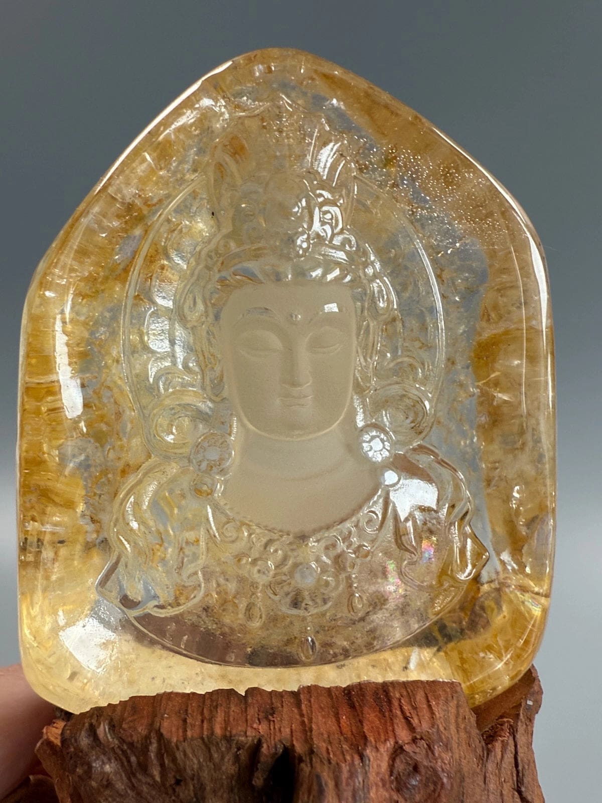 Golden Healer Quan Yin with Stand