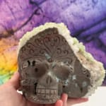 Green Apophyllite Skull