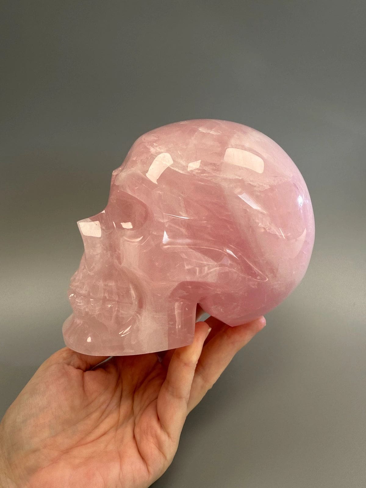 Large Rose Quartz Skull