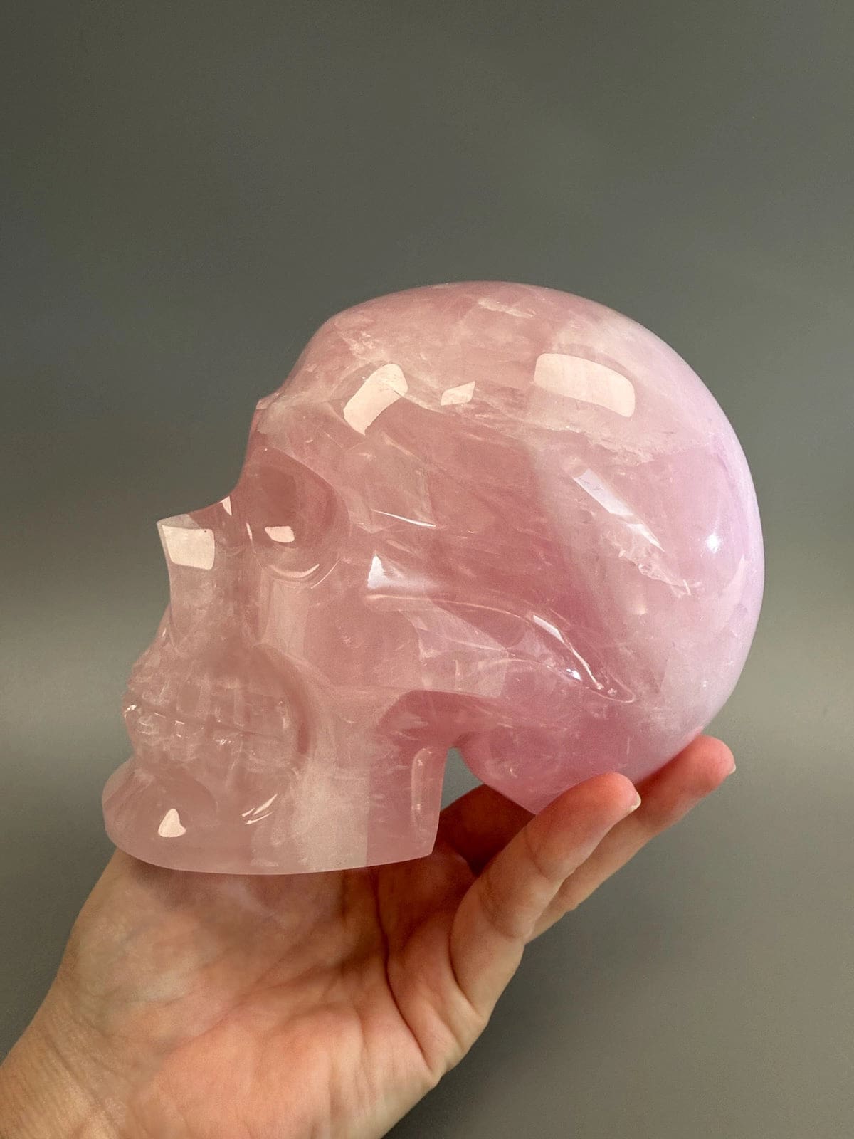 Large Rose Quartz Skull