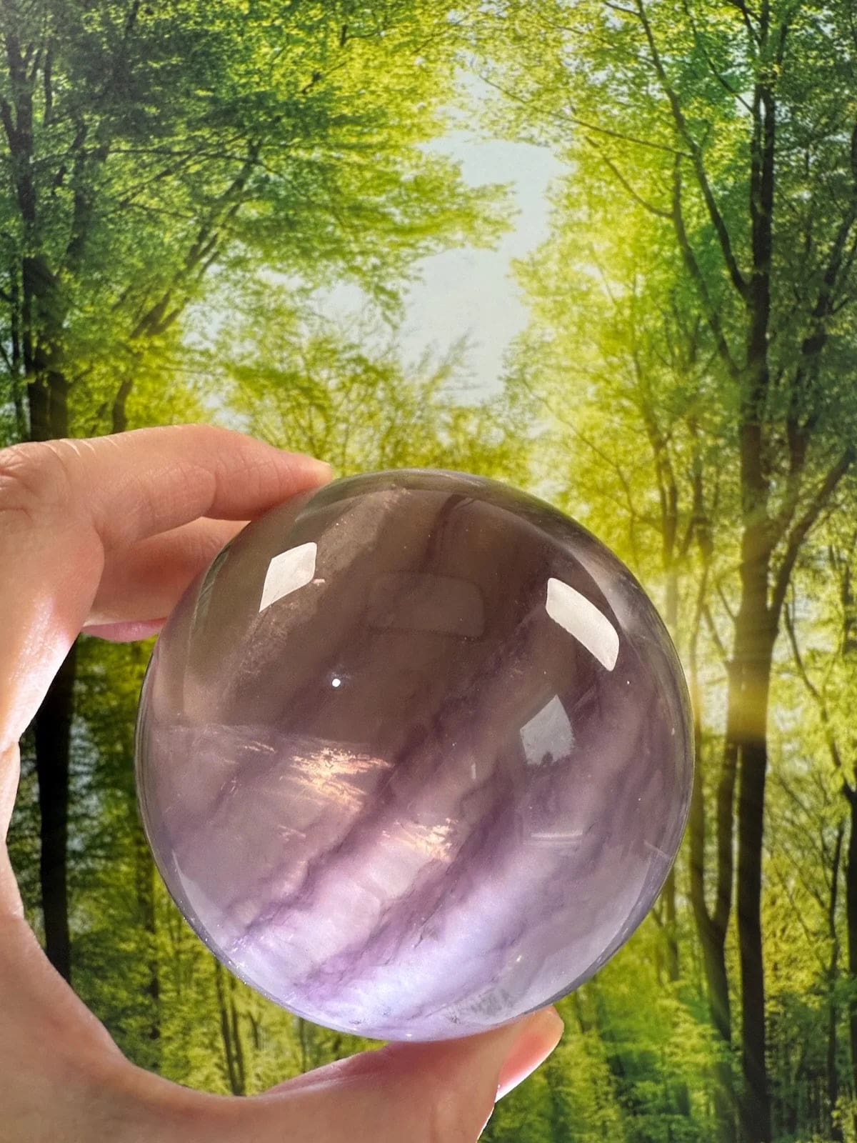 Fluorite with sparkling Mica Sphere