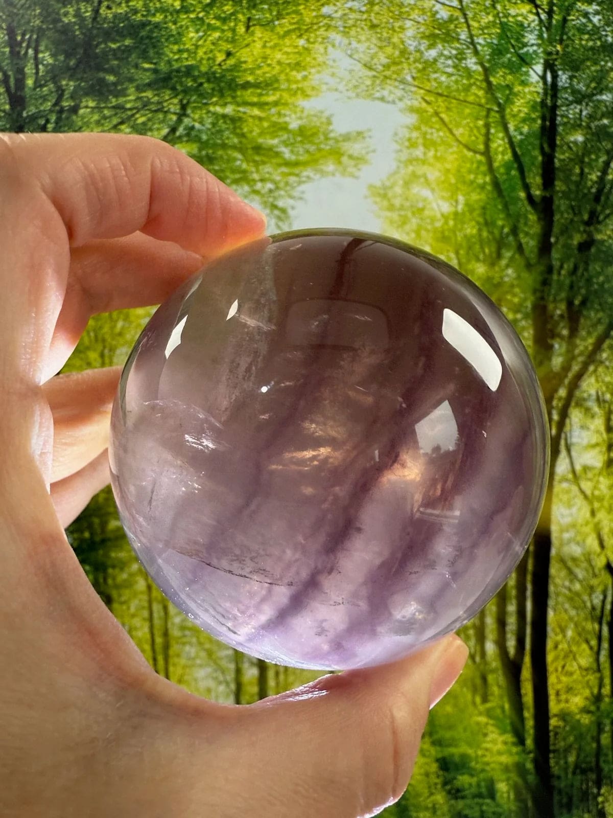 Fluorite with sparkling Mica Sphere