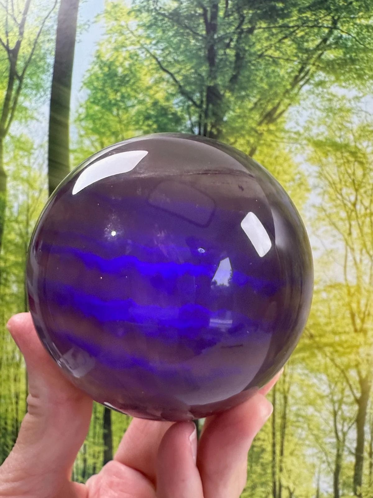 Fluorite with sparkling Mica Sphere