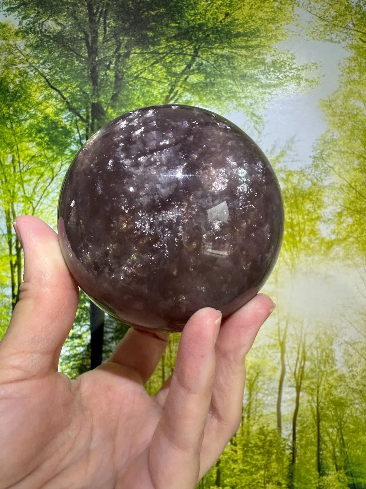 Fluorite with sparkling Mica Sphere