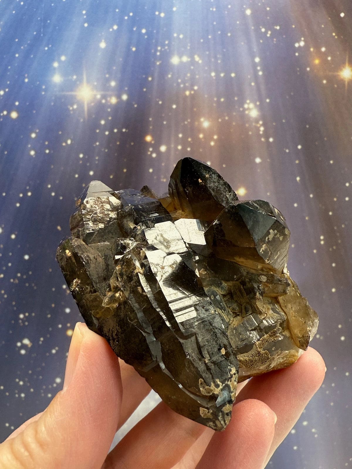 Natural Smokey Quartz Cluster