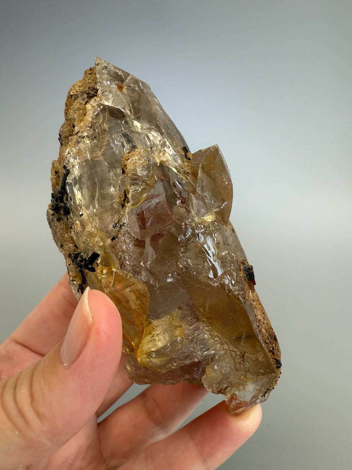 Natural Smokey Quartz with Black Tourmaline