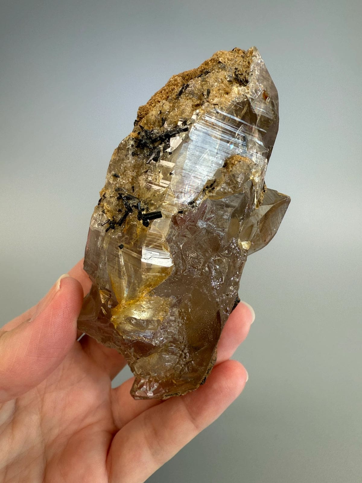 Natural Smokey Quartz with Black Tourmaline
