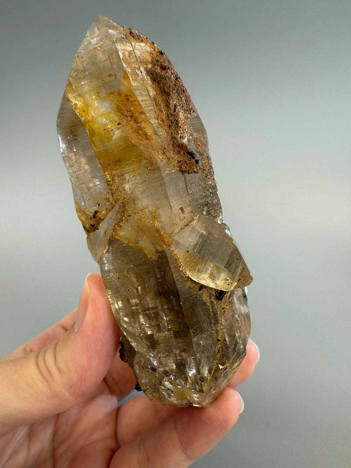 Natural Smokey Quartz with Black Tourmaline