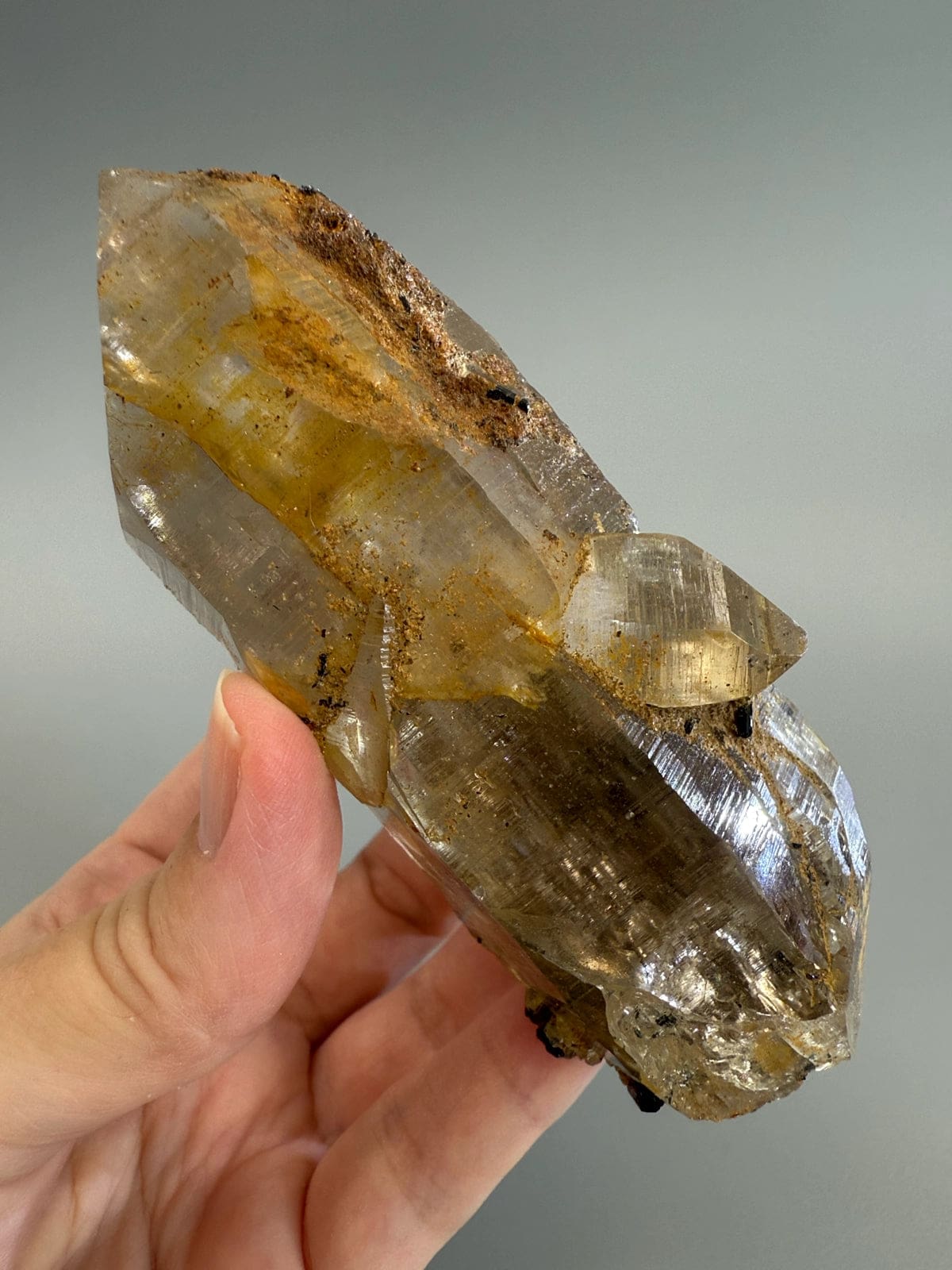 Natural Smokey Quartz with Black Tourmaline