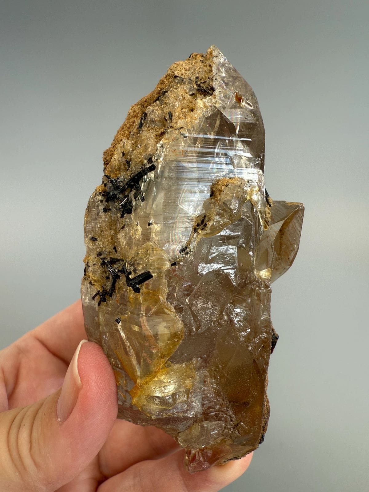 Natural Smokey Quartz with Black Tourmaline