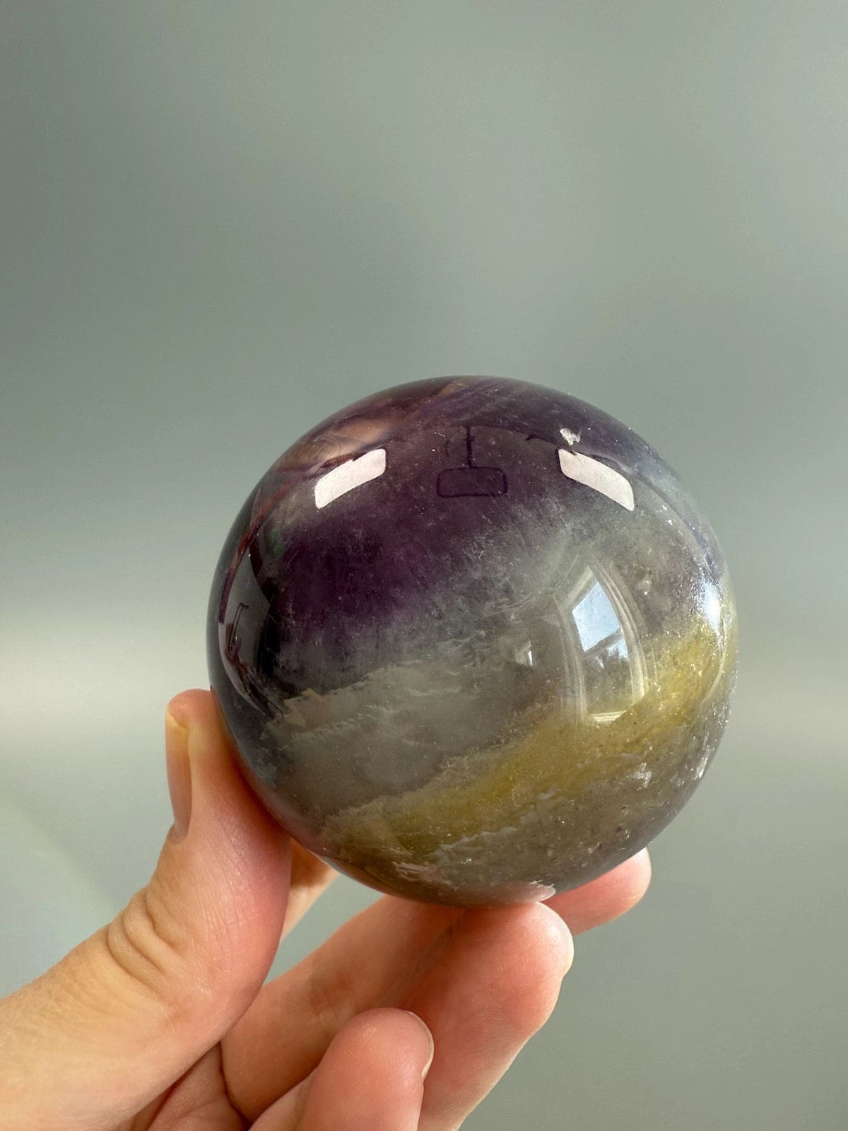 Rainbow Fluorite Sphere with Mica