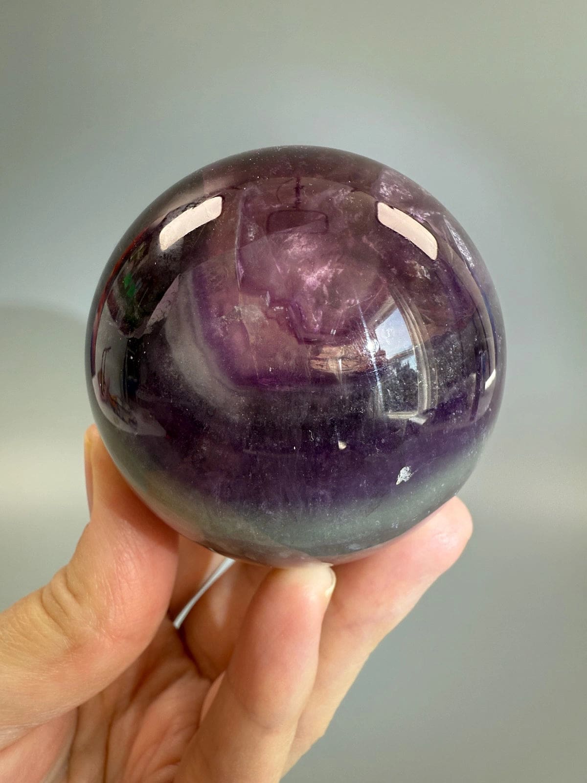 Rainbow Fluorite Sphere with Mica