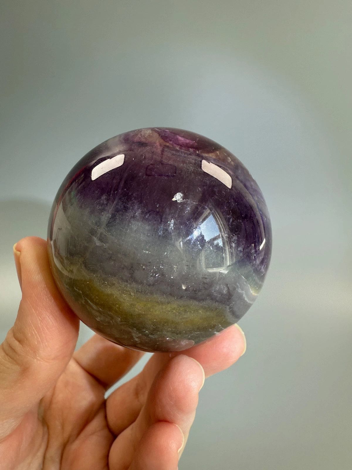 Rainbow Fluorite Sphere with Mica