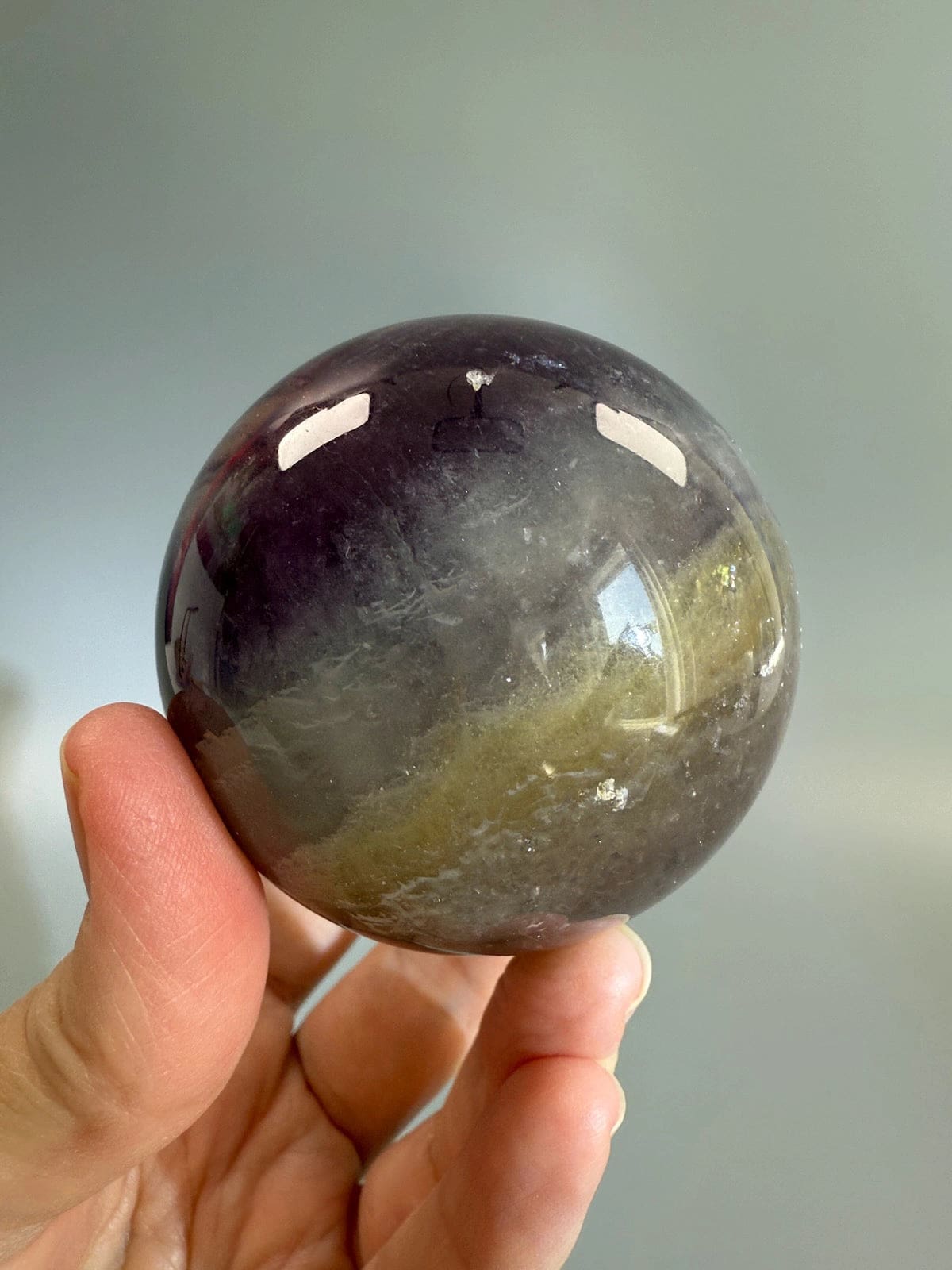 Rainbow Fluorite Sphere with Mica