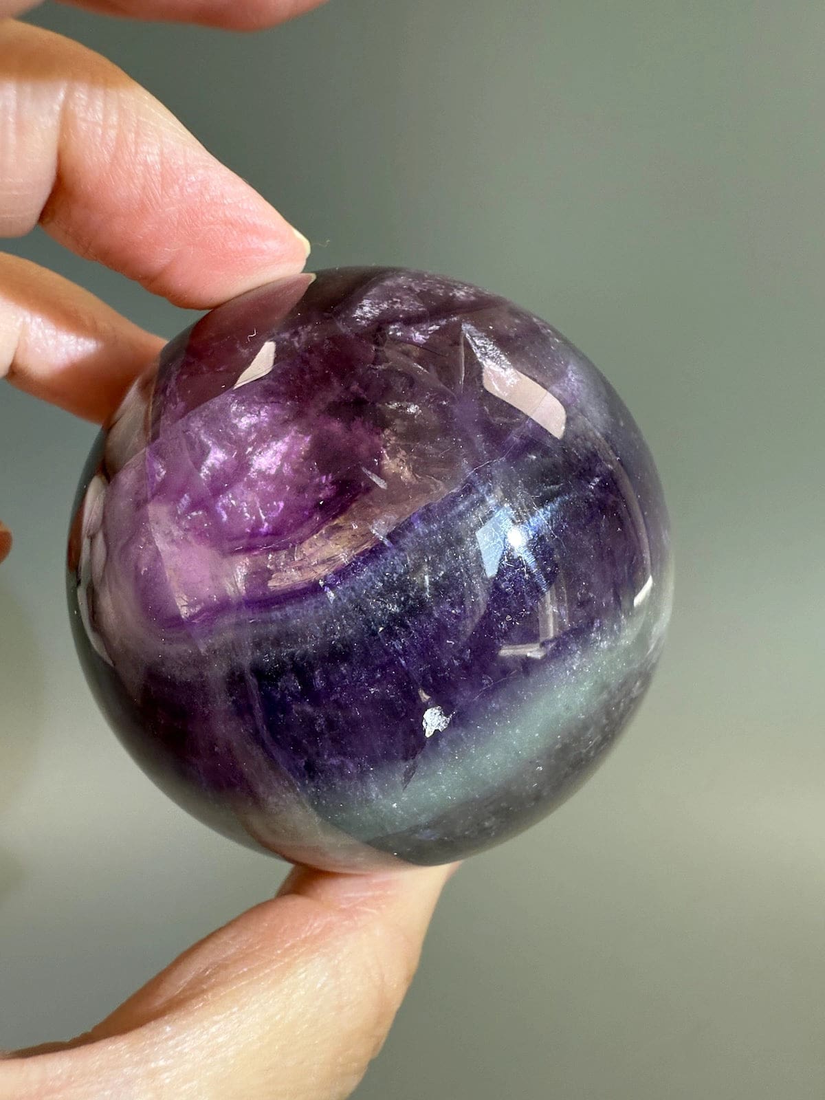 Rainbow Fluorite Sphere with Mica
