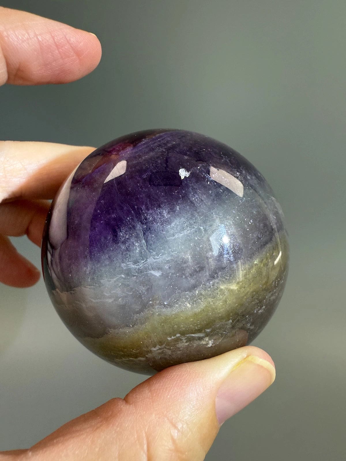 Rainbow Fluorite Sphere with Mica