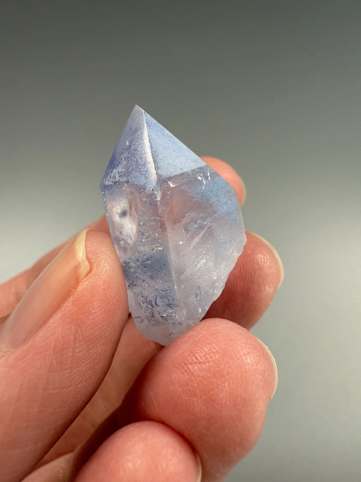 Rare Dumortierite in Quartz Point
