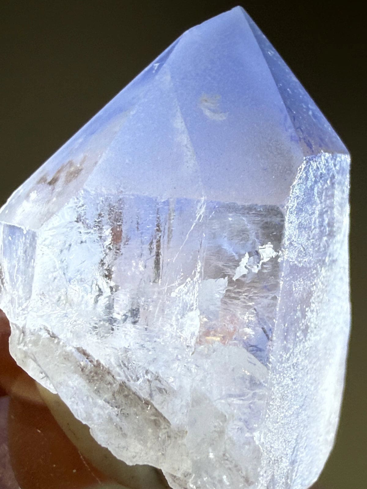 Rare Dumortierite in Quartz Point