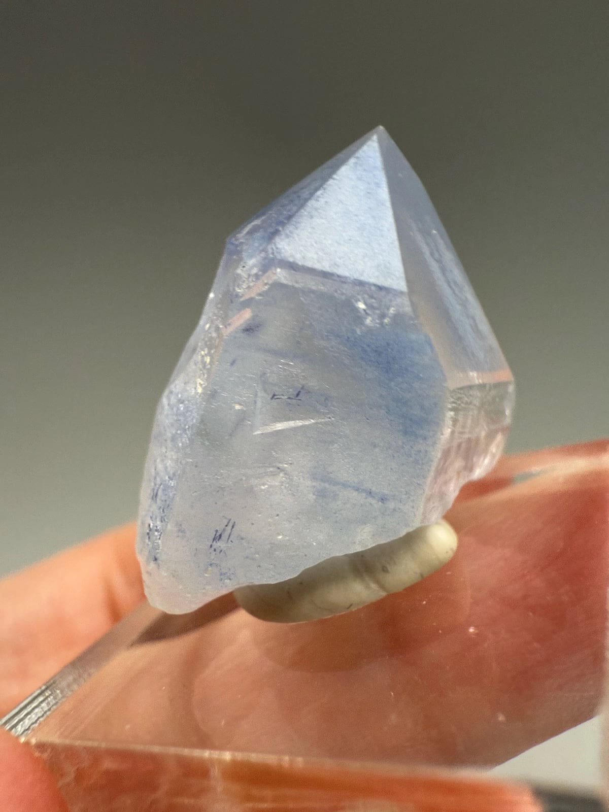Rare Dumortierite in Quartz Point