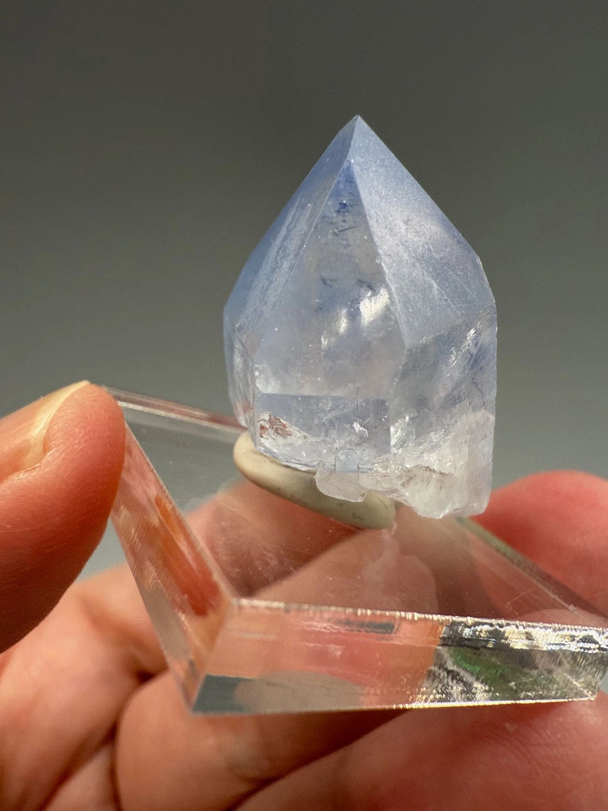 Rare Dumortierite in Quartz Point