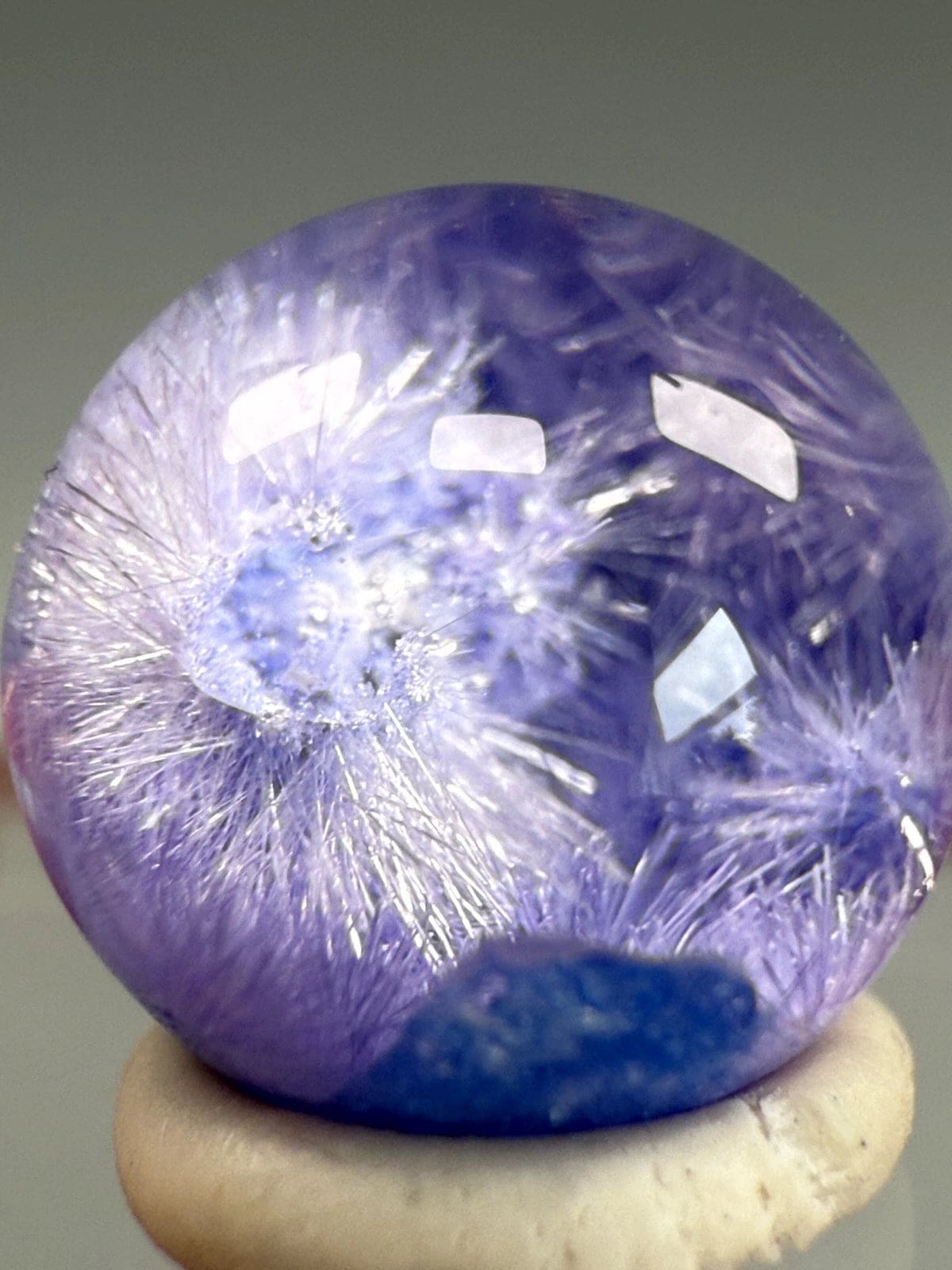 Rare Dumorturite In Quartz Sphere