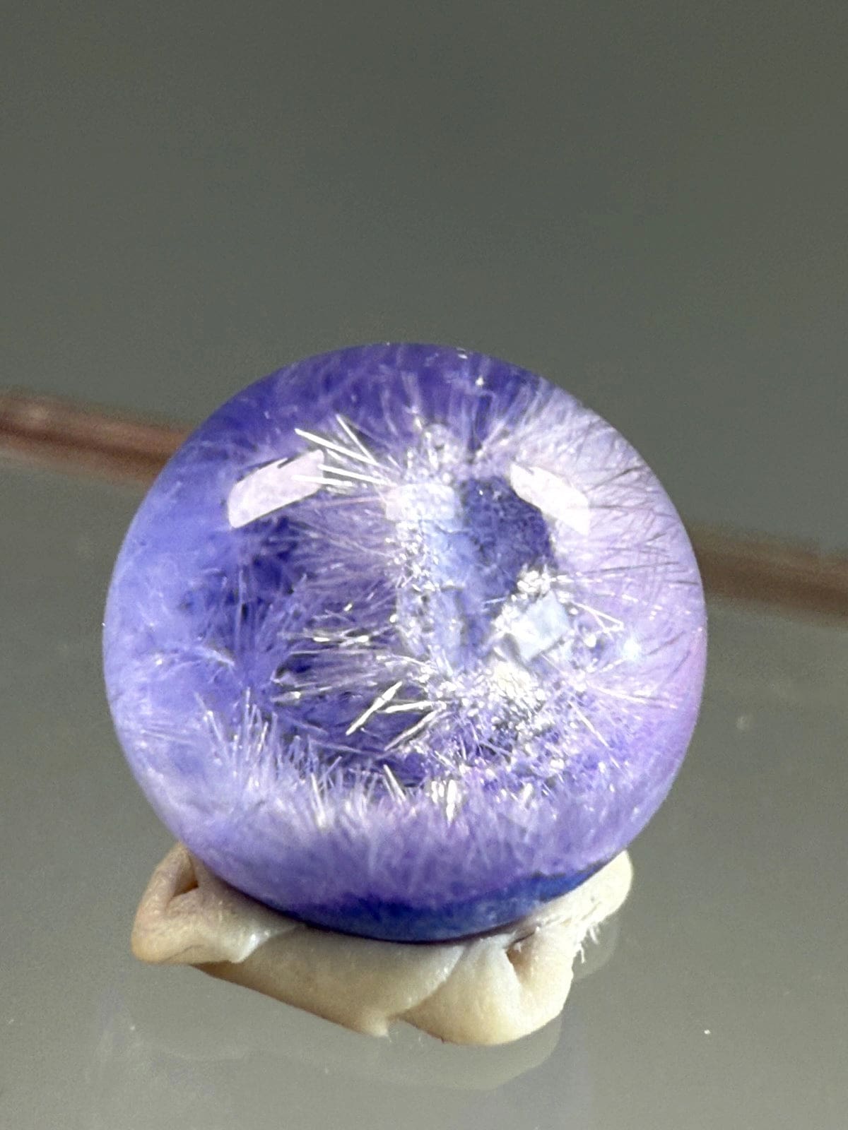 Rare Dumorturite In Quartz Sphere