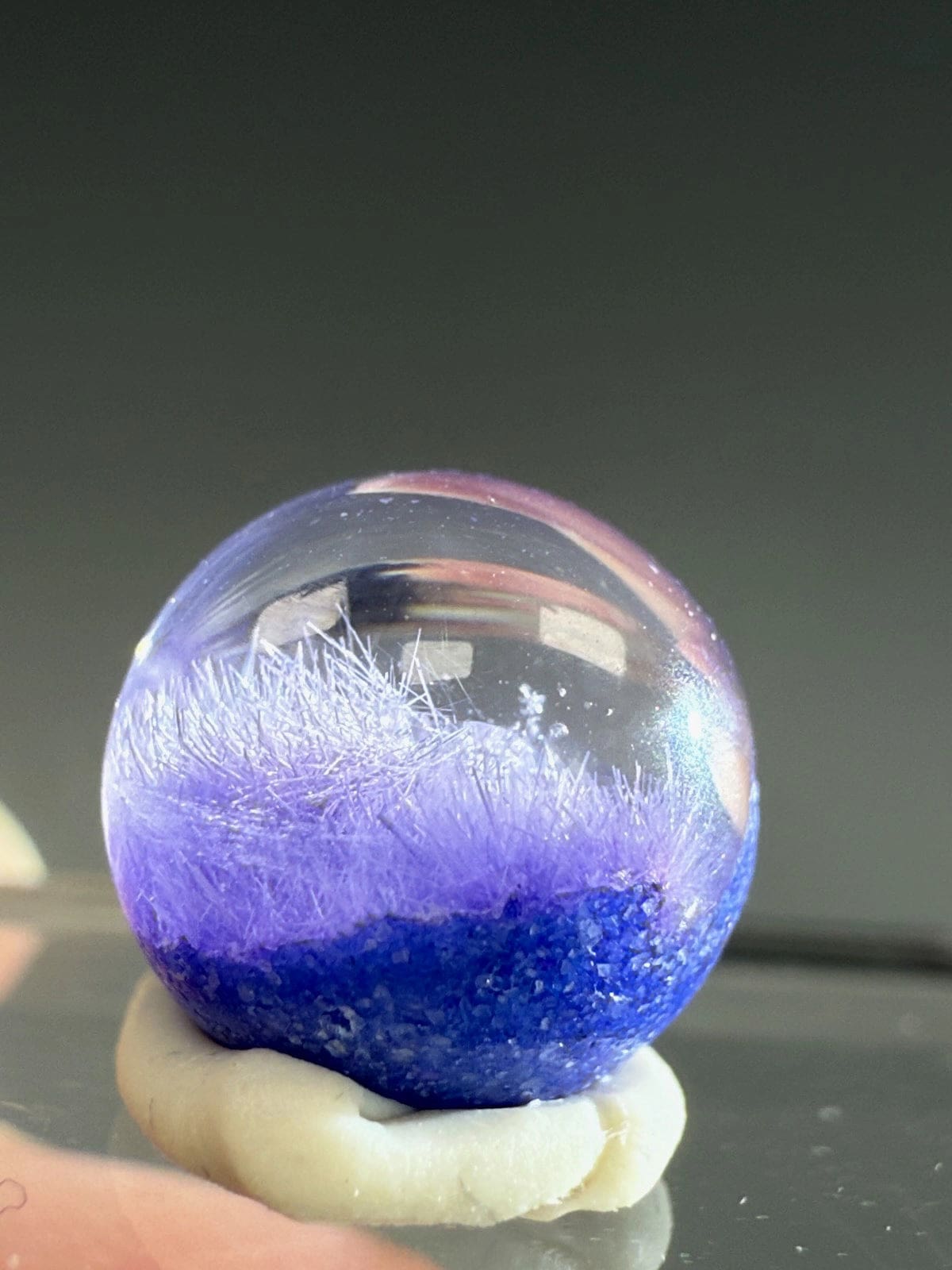 Rare Dumorturite In Quartz Sphere