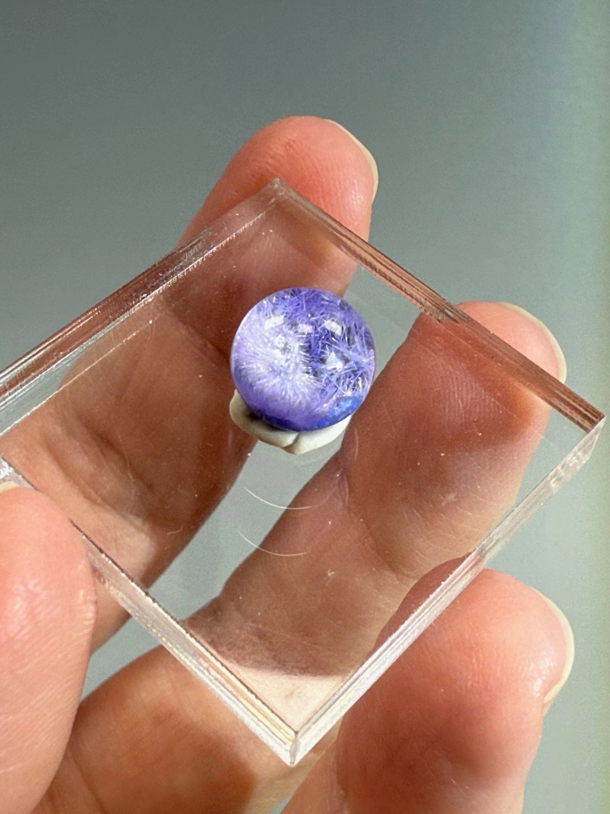 Rare Dumorturite In Quartz Sphere
