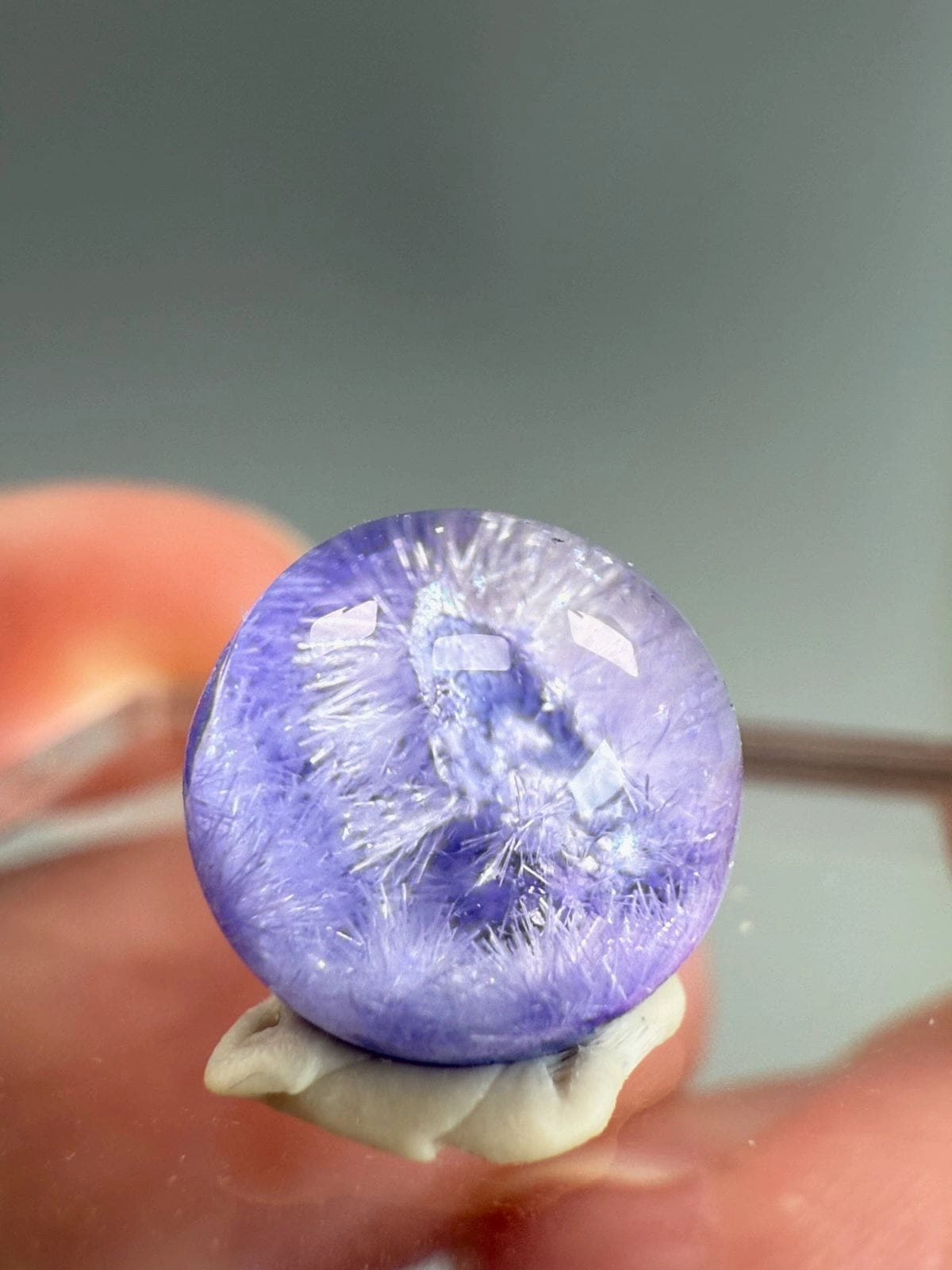 Rare Dumorturite In Quartz Sphere