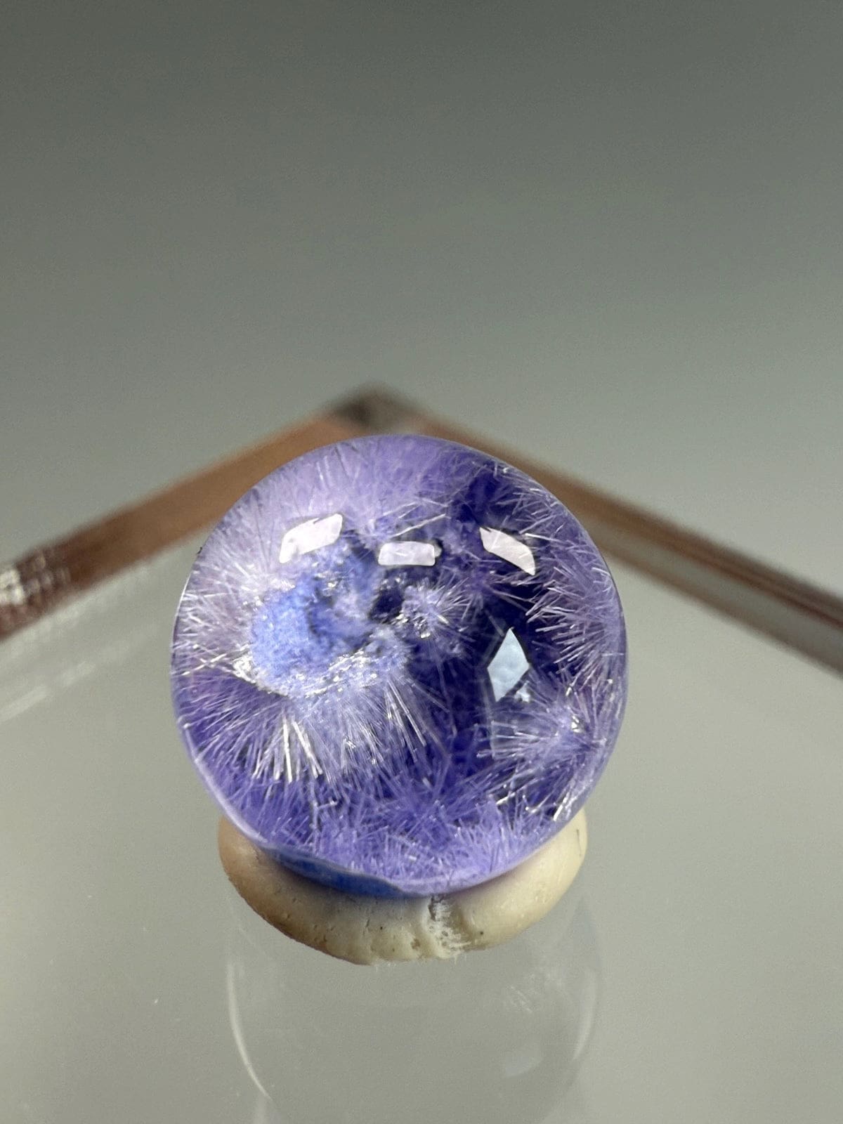 Rare Dumorturite In Quartz Sphere