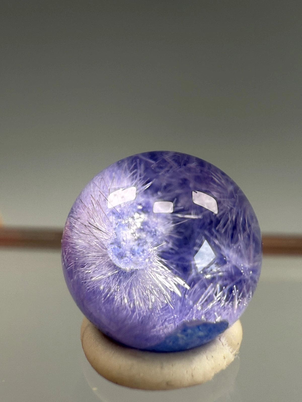 Rare Dumorturite In Quartz Sphere