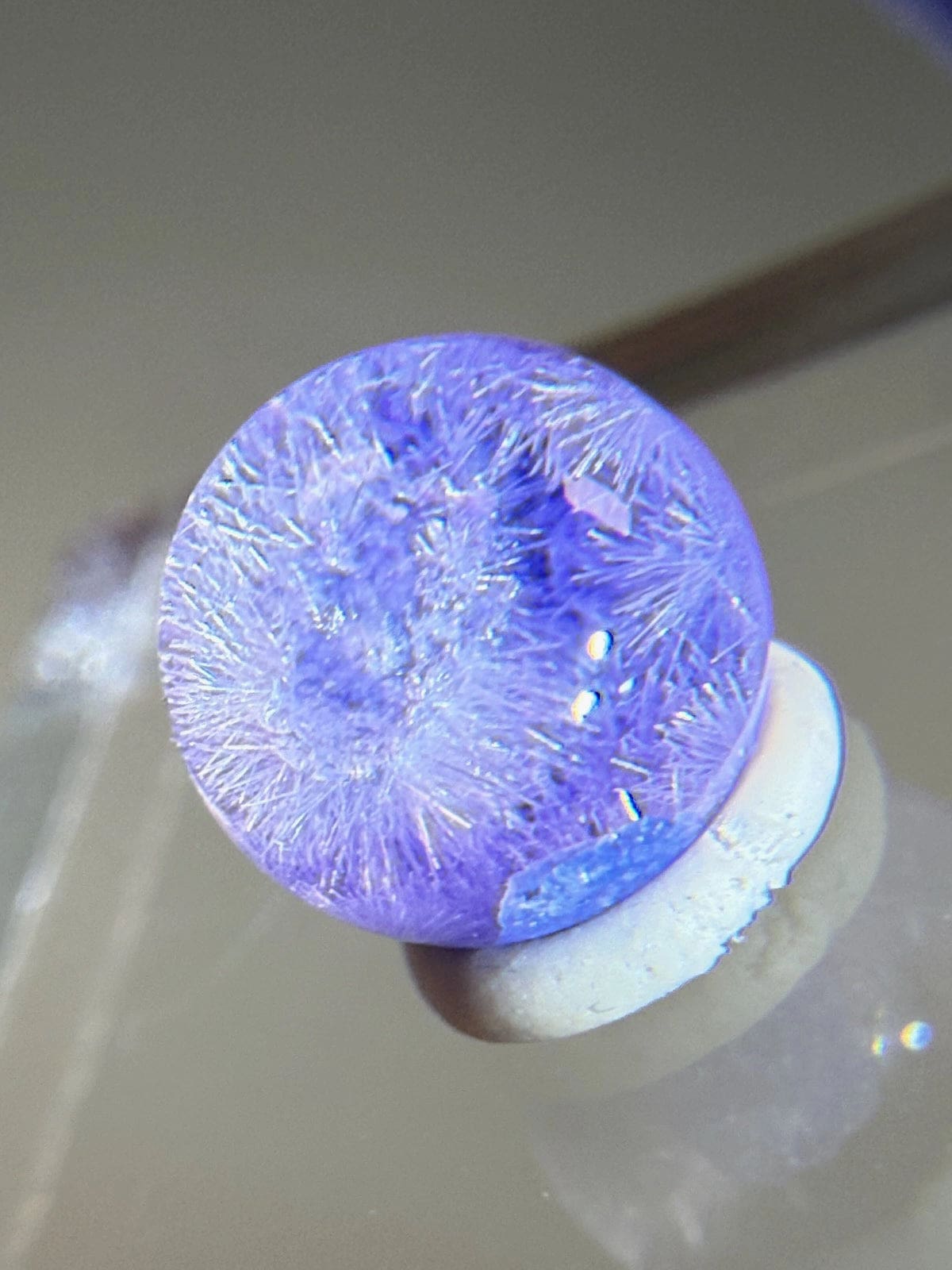 Rare Dumorturite In Quartz Sphere