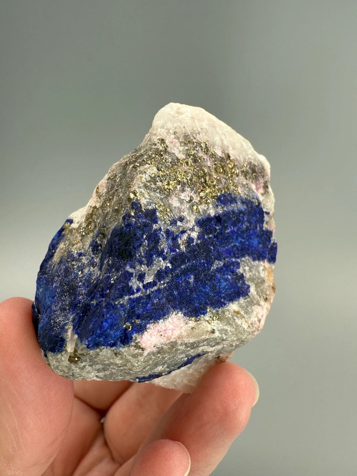 Rare Lazurite with Tugtupite and Pyrite