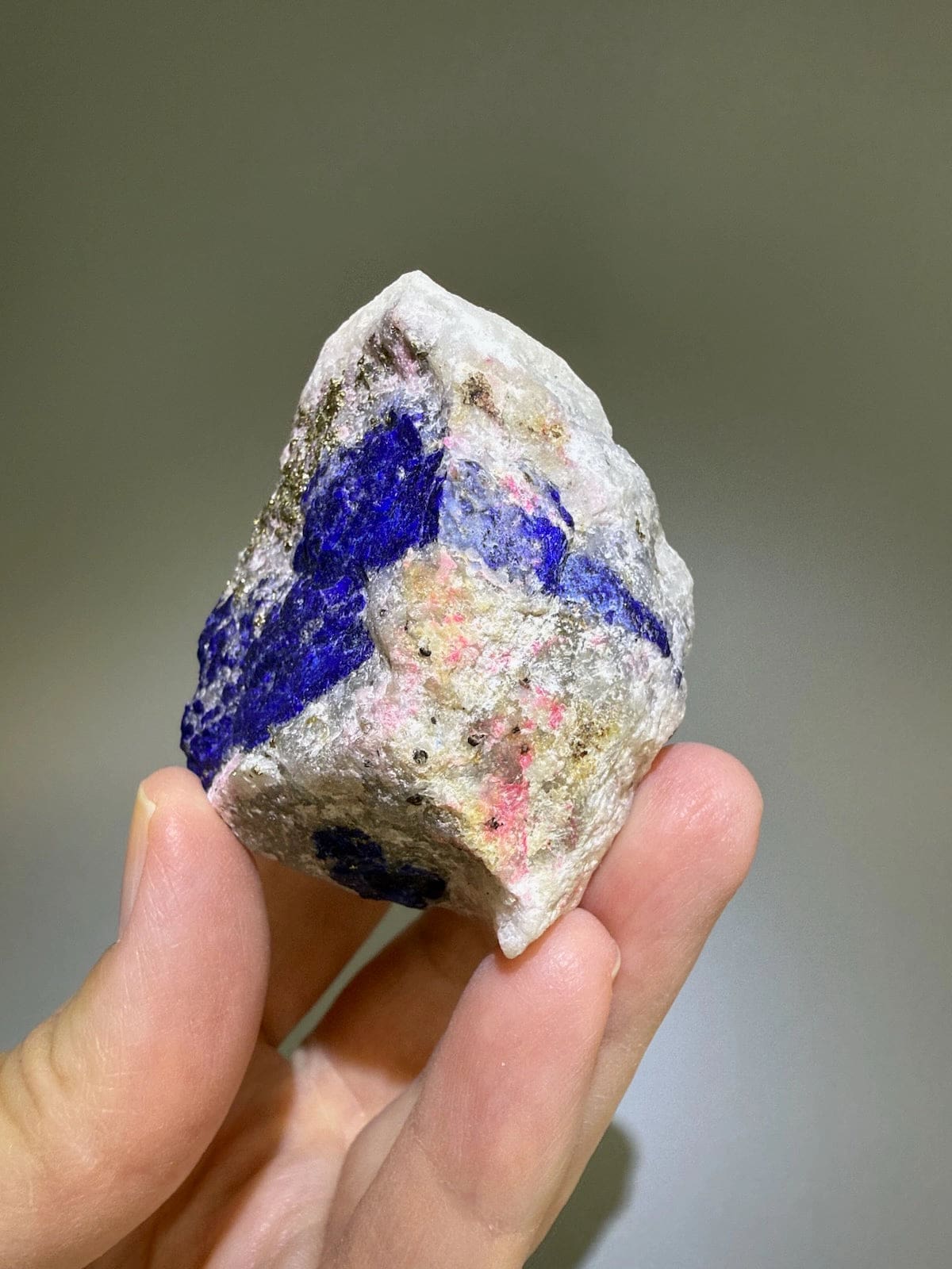 Rare Lazurite with Tugtupite and Pyrite