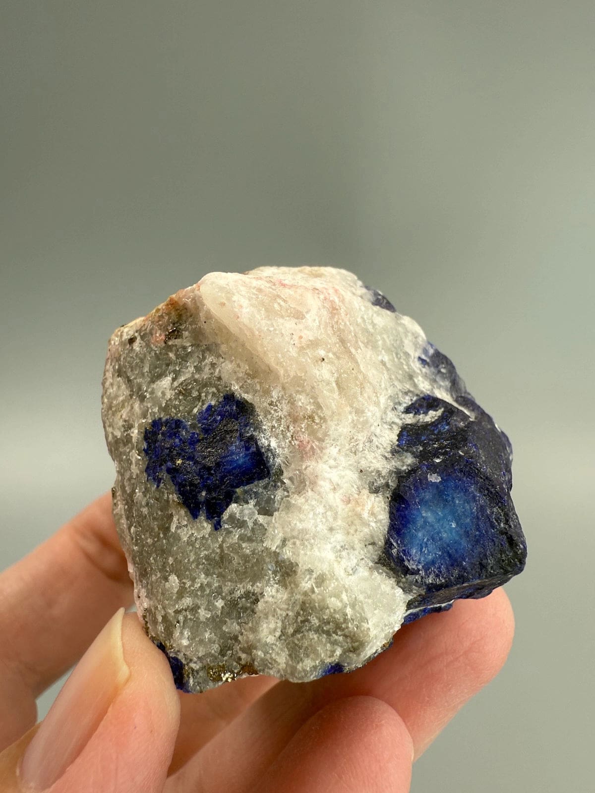 Rare Lazurite with Tugtupite and Pyrite