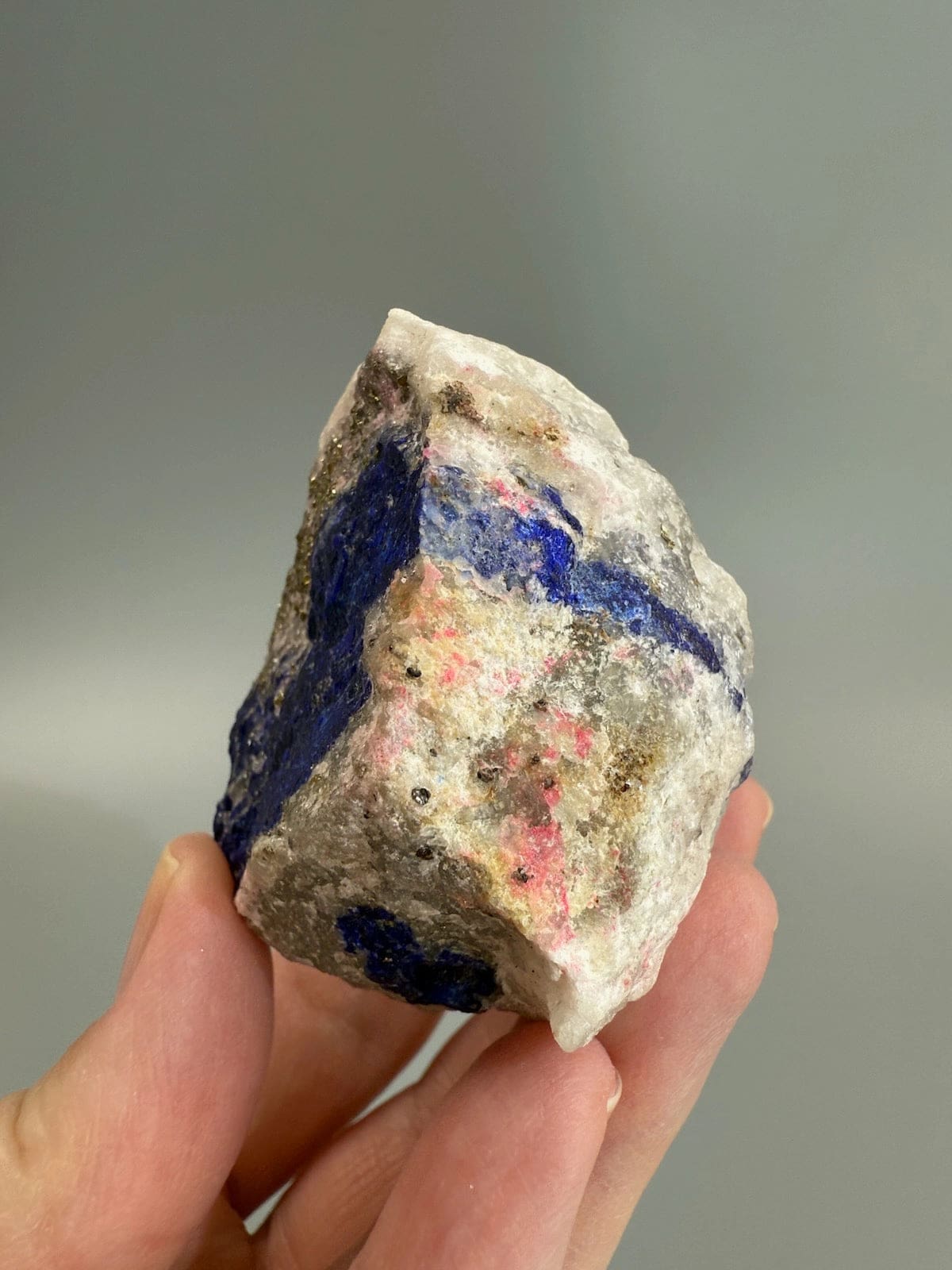 Rare Lazurite with Tugtupite and Pyrite