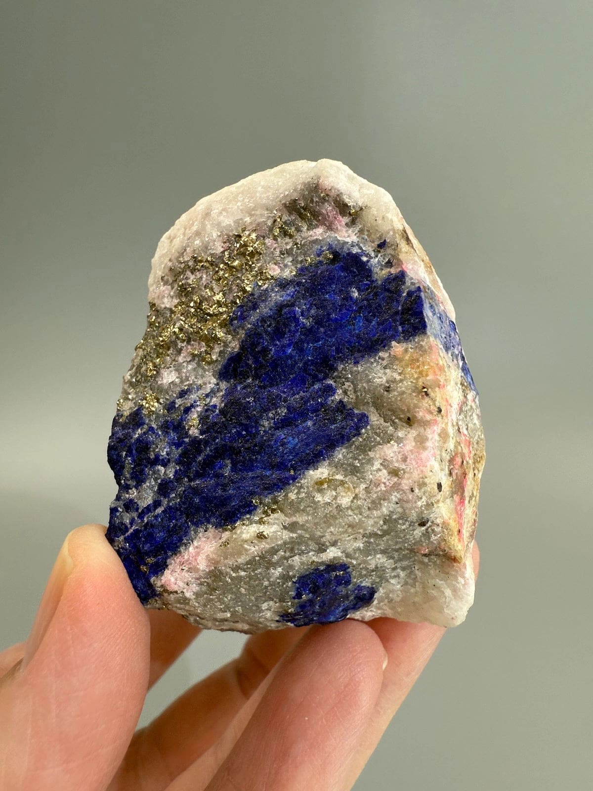 Rare Lazurite with Tugtupite and Pyrite