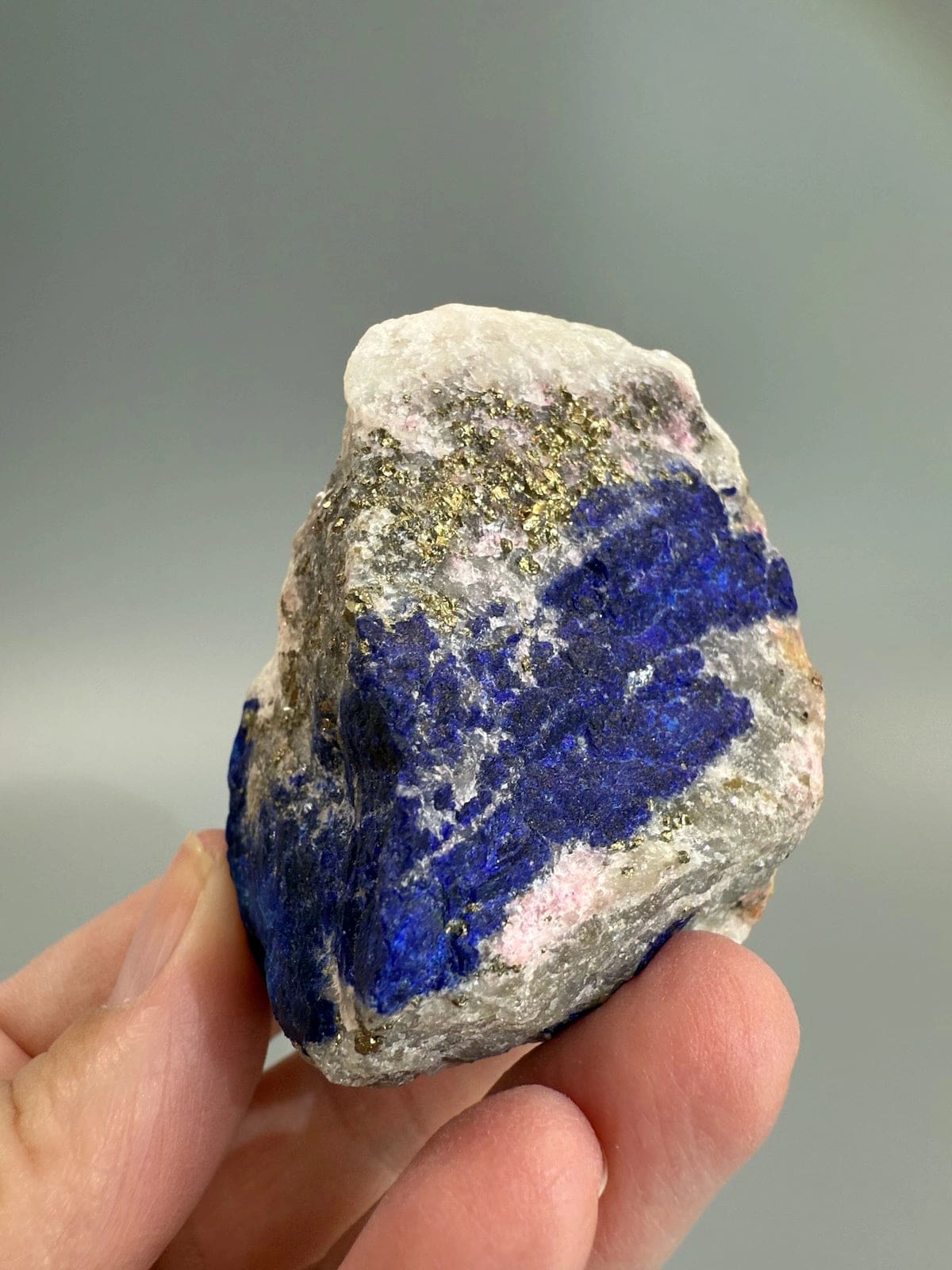 Rare Lazurite with Tugtupite and Pyrite