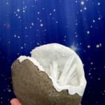 Scolecite Spray in Quartz Geode